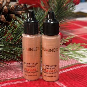 Luminess Silk 4-in-1, Shade 020 Airbrush Foundation, Sealed, TWO .5 oz bottles